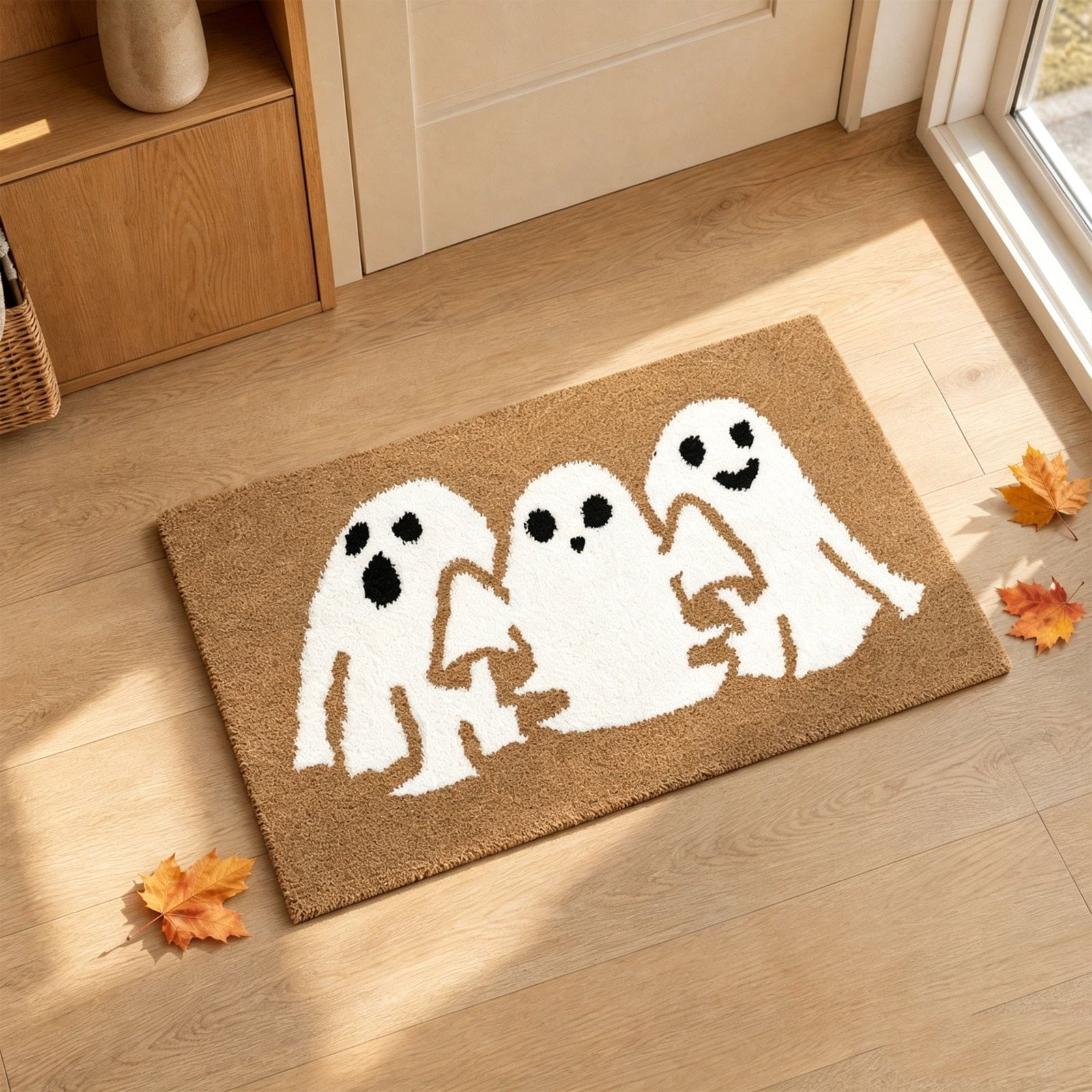 Halloween Doormat Vintage Retro Style Mat 23.6x15.7in Secure-Grip Absorbent Coir Look Entryway Rug for Front Porch Indoor Outdoor Decor by OVFUIZ