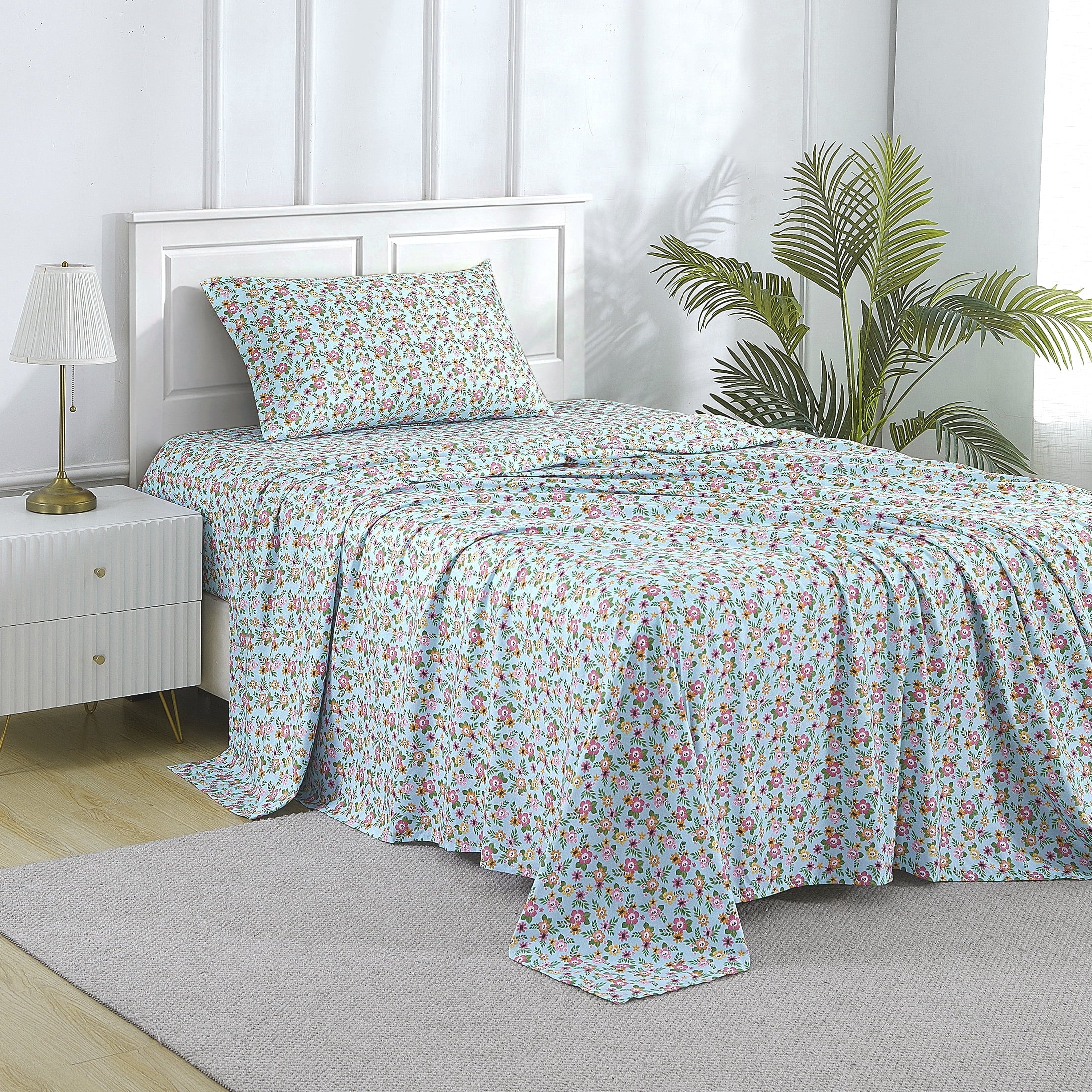 Summerween Crafted by Catherine Full 4-Piece Sheet Set, Black & White Nautical Ghosts