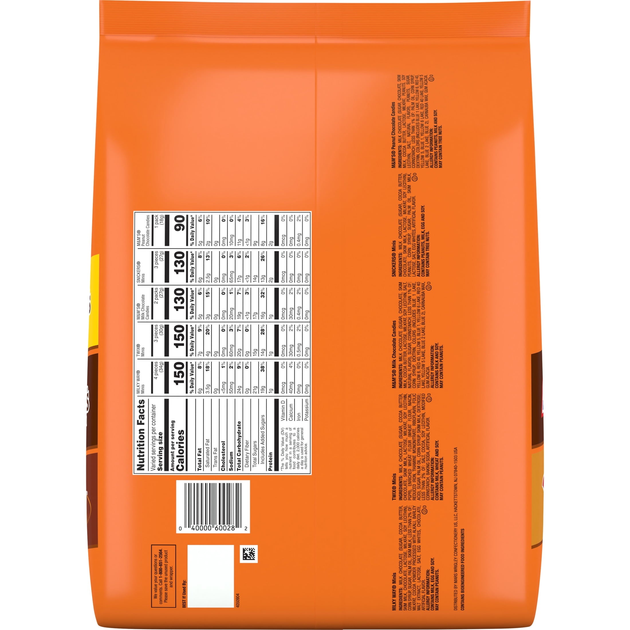 M&M's, Snickers, Twix & Milky Way Chocolate Halloween Candy Variety Pack - 200 Ct Bulk Bag