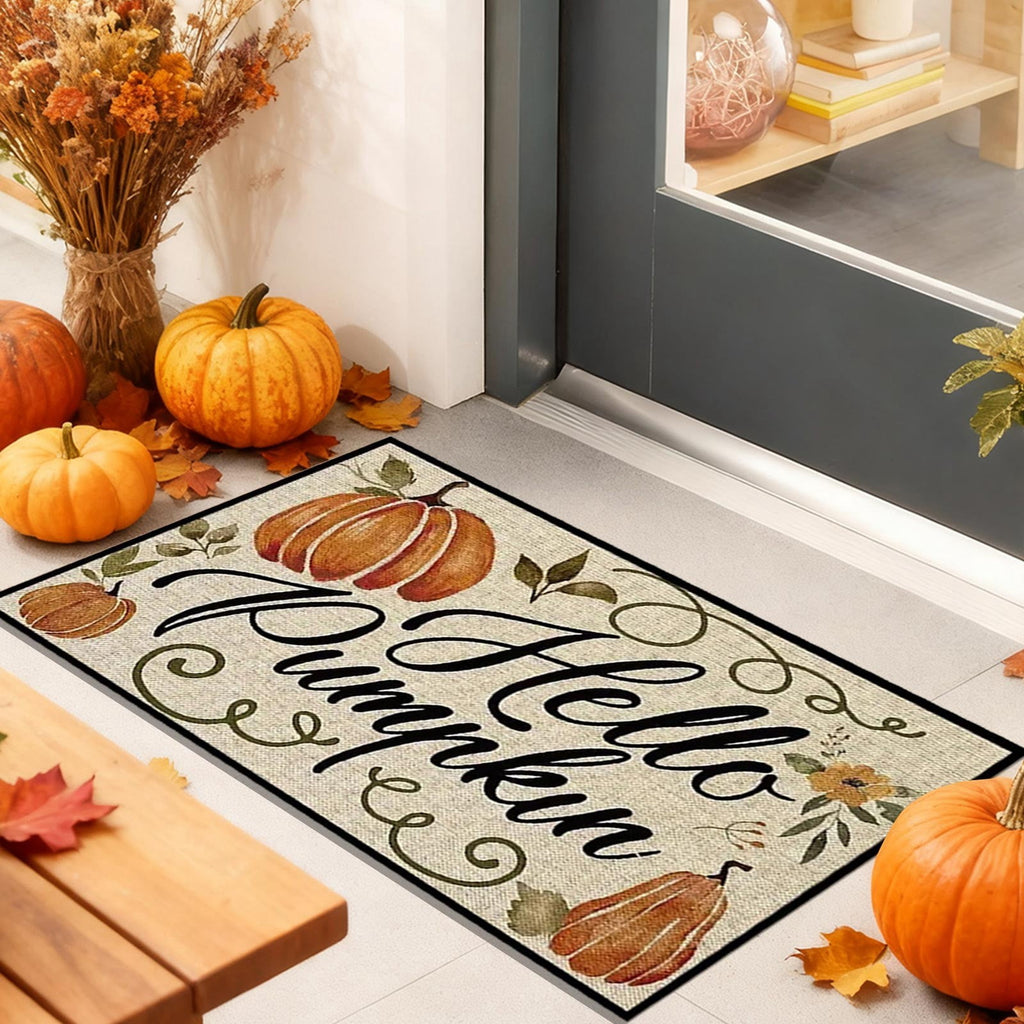 Autumn Door Mat for Entryway, 16x24 Inch, Fall-Themed Floor Doormat for Home Decor, Non-Slip Rug Mat for Living Room, Kitchen, Bedroom, Gifts for Fall Lovers (E)