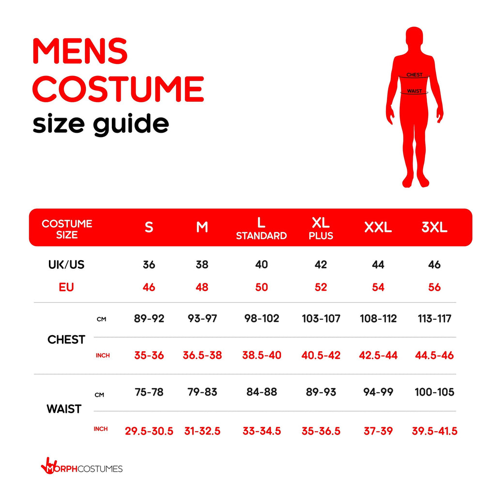 Morphsuits Adult Red Power Ranger Morphsuit Mens Superhero Fancy Dress Costume Halloween Red XL