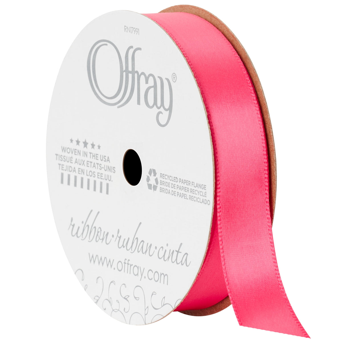 (3 pack) Offray Ribbon, Forest Green 5/8 inch Single Face Satin Polyester Ribbon, 18 feet