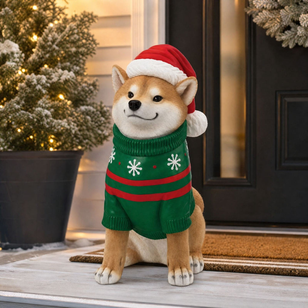 Clearance! Christmas Golden Retriever Statue with LED Lights, Cute Dog Holding Puppy Figurine, Christmas Decoration Indoor Outdoor, Gift for Kiddo Adults