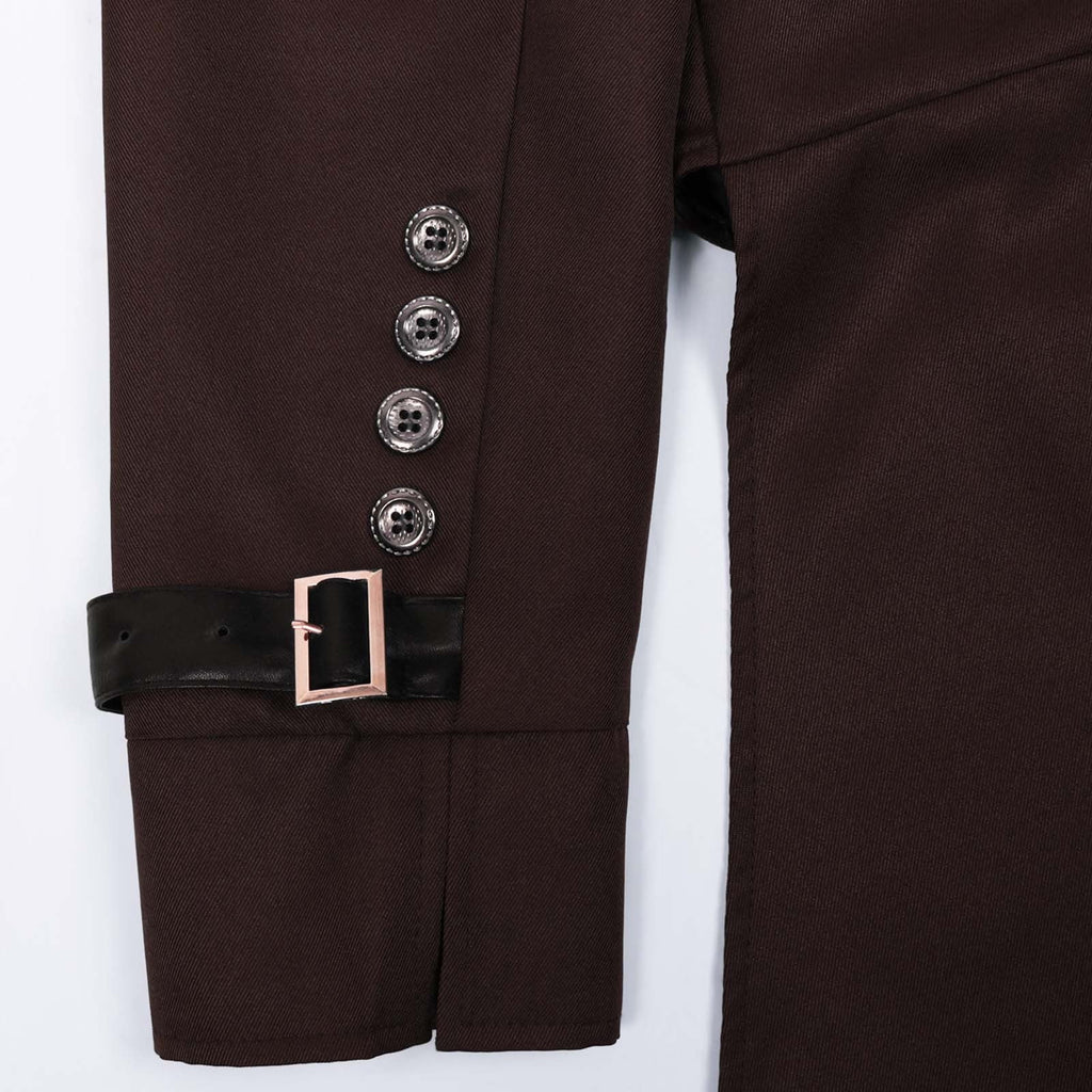 QATAINLAV Men's Vintage Steampunk Gothic Victorian Jacket Medieval Renaissance Pirate Frock Coat Formal Tuxedo Halloween Costumes Birthday Gifts Coffee S