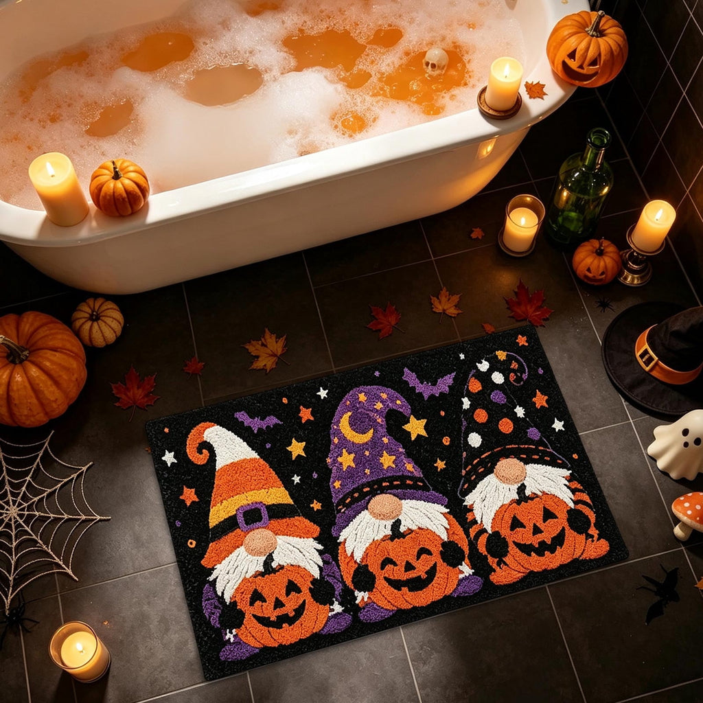 Halloween Decor Black Cat Doormat 15.75x23.62 Inch Fall Pumpkin Moon Design Non Slip Indoor Entrance Rug for Home Entryway Decor