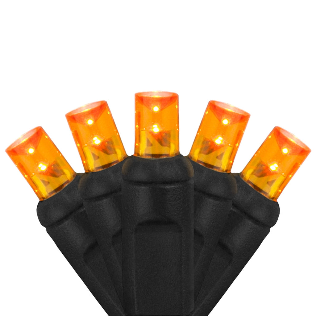70 LED Purple and Orange String Lights for Halloween Displays Party Decoration, 24', Indoor Outdoor Black Wire