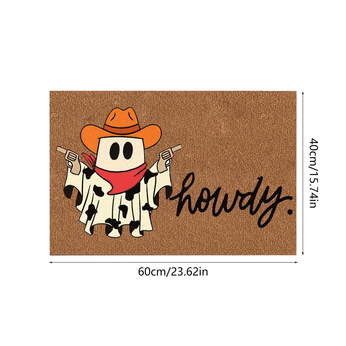 Ghost Cowboy Doormat for Halloween, Halloween Decroation Rug, Boo Doormats Washable Fall Door Mats Spooky Door Decor for Outside Patio Floor Entry Porch Garage Office
