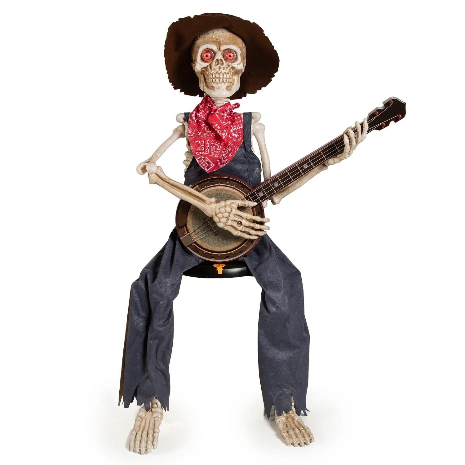Halloween Express 39" Animated Skeleton Playing Banjo Decoration