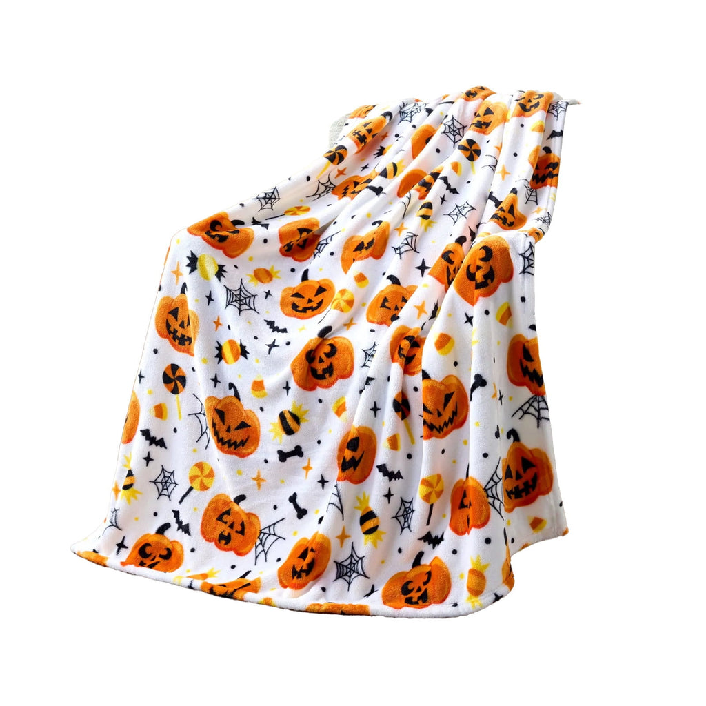 Vggrvlo Up to 25% Off Halloween Halloween Themed Throw Blanket Autumn Leaves Fall Throw Blanket for Couch Cute Halloween Blanket for G-irls B-oys K-ids Women Men