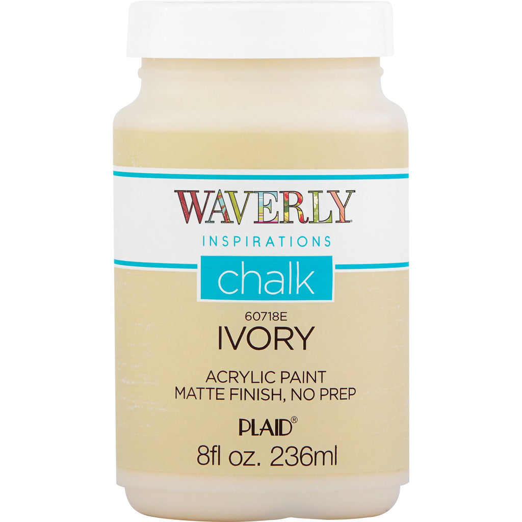 Waverly Inspirations Chalk Paint, Ultra Matte Finish, White, 8 fl oz