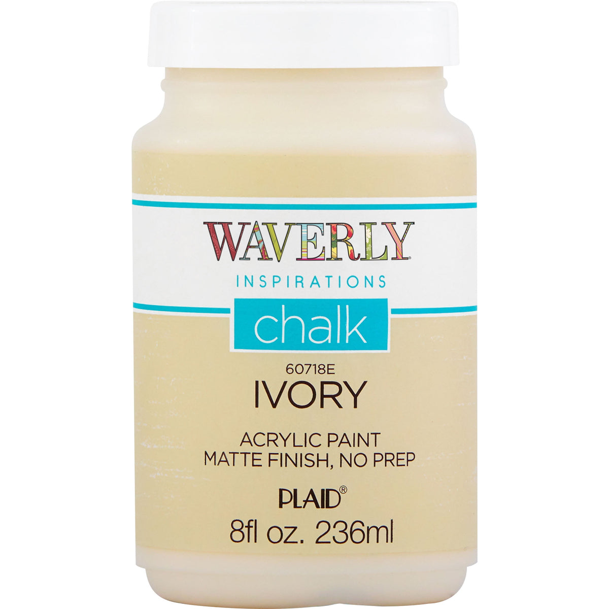 Waverly Inspirations Chalk Paint, Ultra Matte Finish, White, 8 fl oz