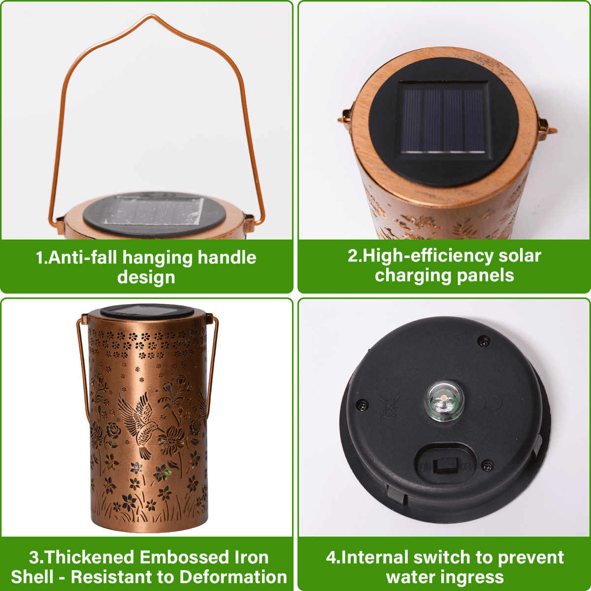 Colorful Solar Lanterns IP65 Outdoor Waterproof, Mother's Day Gifts for Women Mom Grandma - LED Colorful Sunflower Solar Lights Metal Hanging Lantern for Patio Yard Porch
