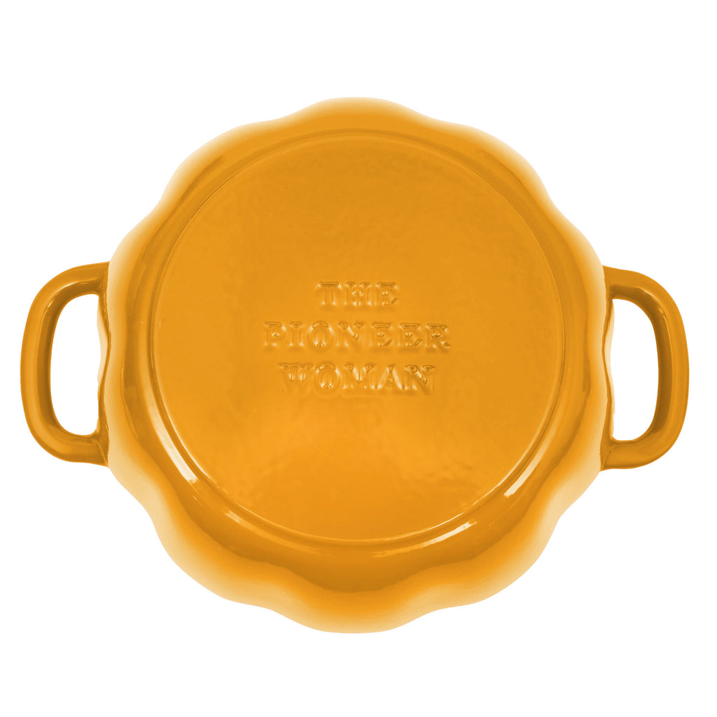 The Pioneer Woman 3.5-Quart Pumpkin Enameled Cast Iron Dutch Oven, Linen