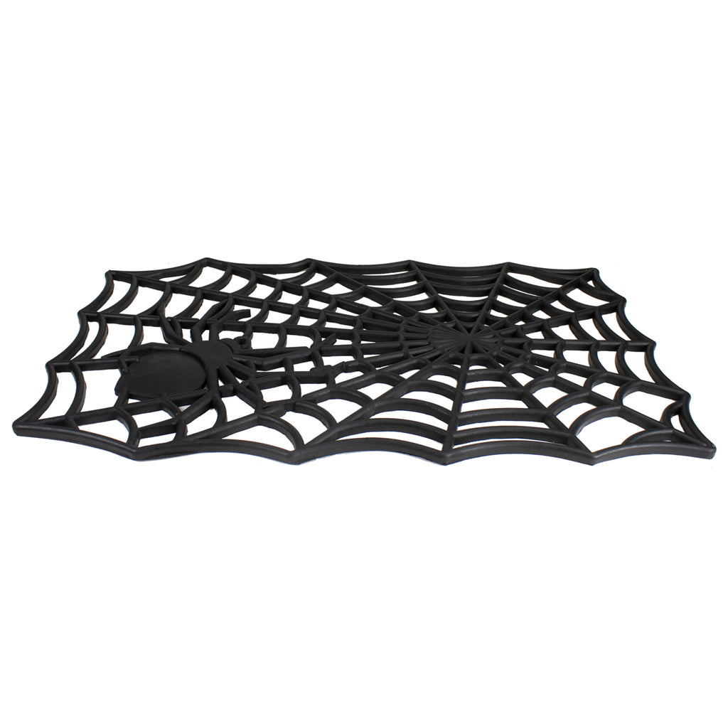 Northlight Spider Web Rectangular Halloween Doormat - Black - 18" x 30"