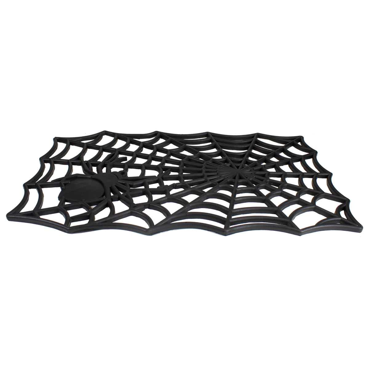 Northlight Spider Web Rectangular Halloween Doormat - Black - 18" x 30"