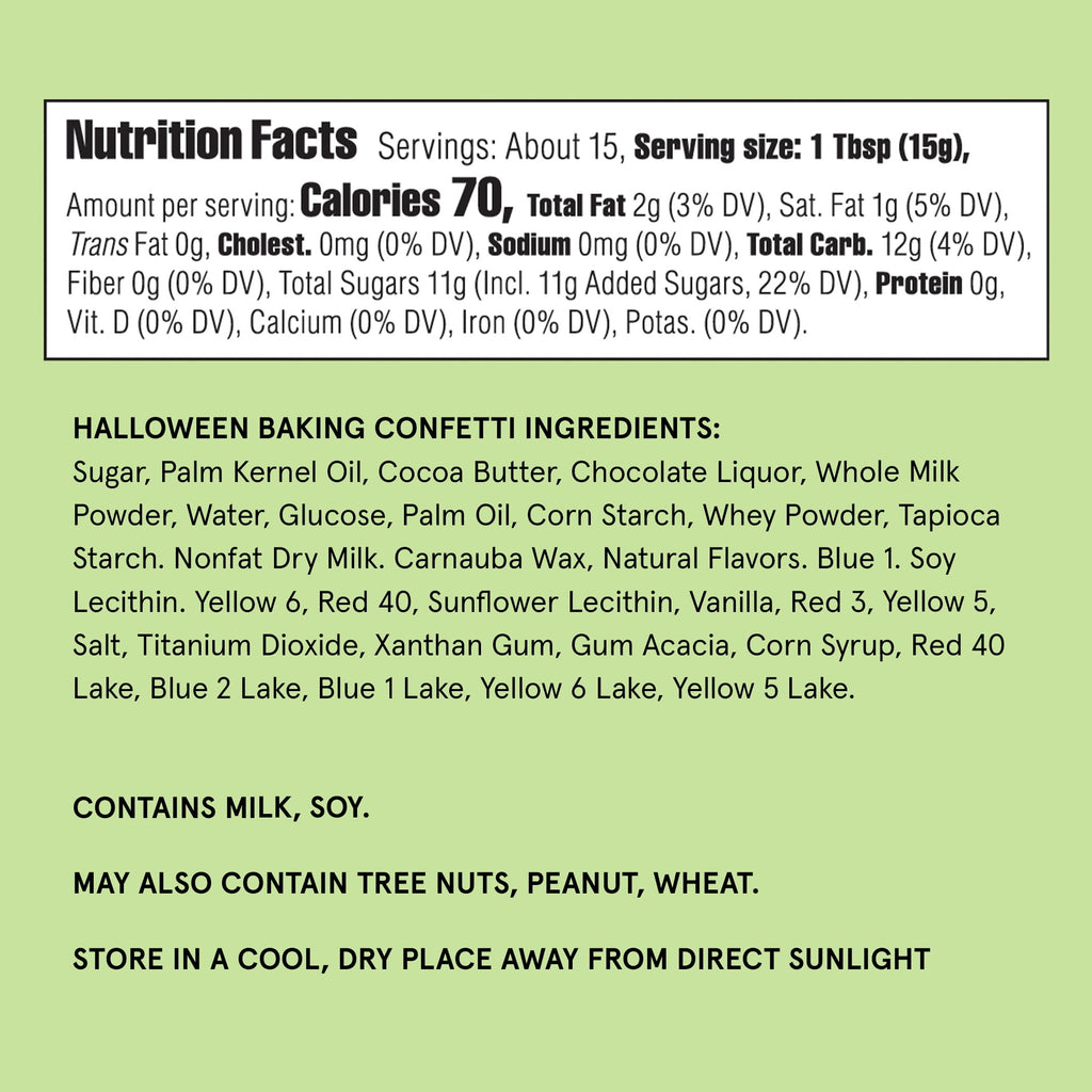 Fancy Sprinkles Halloween Baking Confetti with Sprinkles and Chocolate Candy Pieces, 8 oz Bag