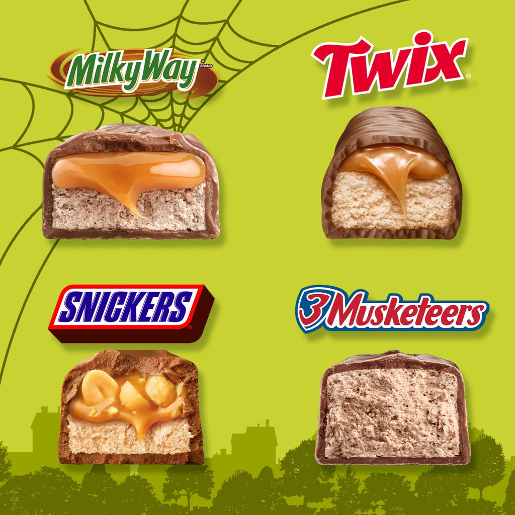 Snickers, Twix, Milky Way & 3 Musketeers Minis Halloween Candy - 30 Ct, 8.57 Oz Bag