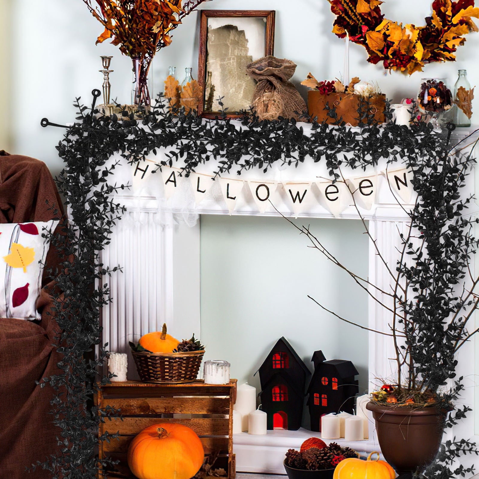 XGFHYJEH Halloween Decorations LED Candle Lights, 3pc Pumpkin Lantern, Halloween Indoor Decor, Halloween Table Decoration Ornament for Home Room Party