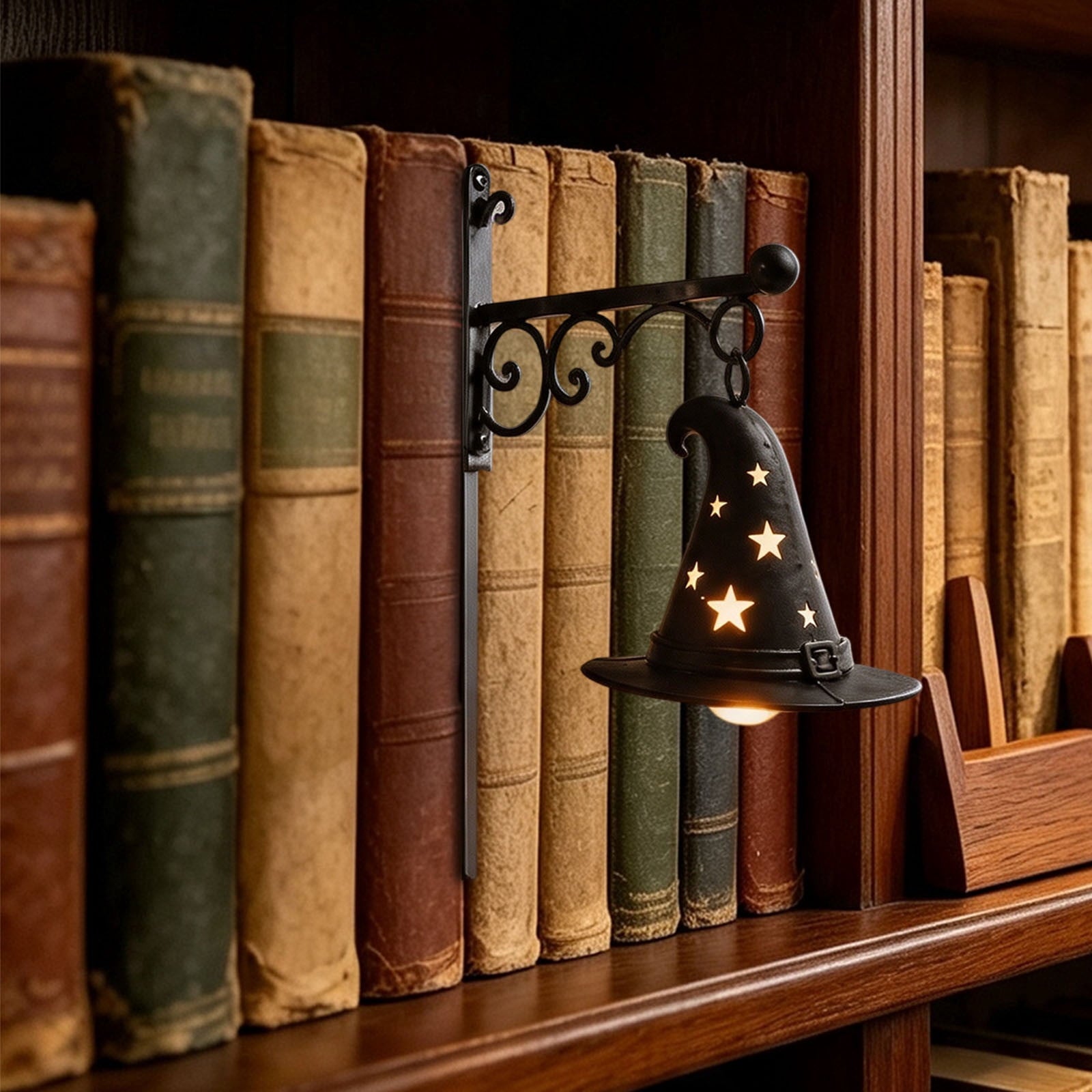 Nkmbld Halloween Bookshelf Lamp, Vintage Library Lantern Decorative Bookshelf Lighting, Hanging Ghost Lantern Book Shelf Light, Halloween Decorations Indoor