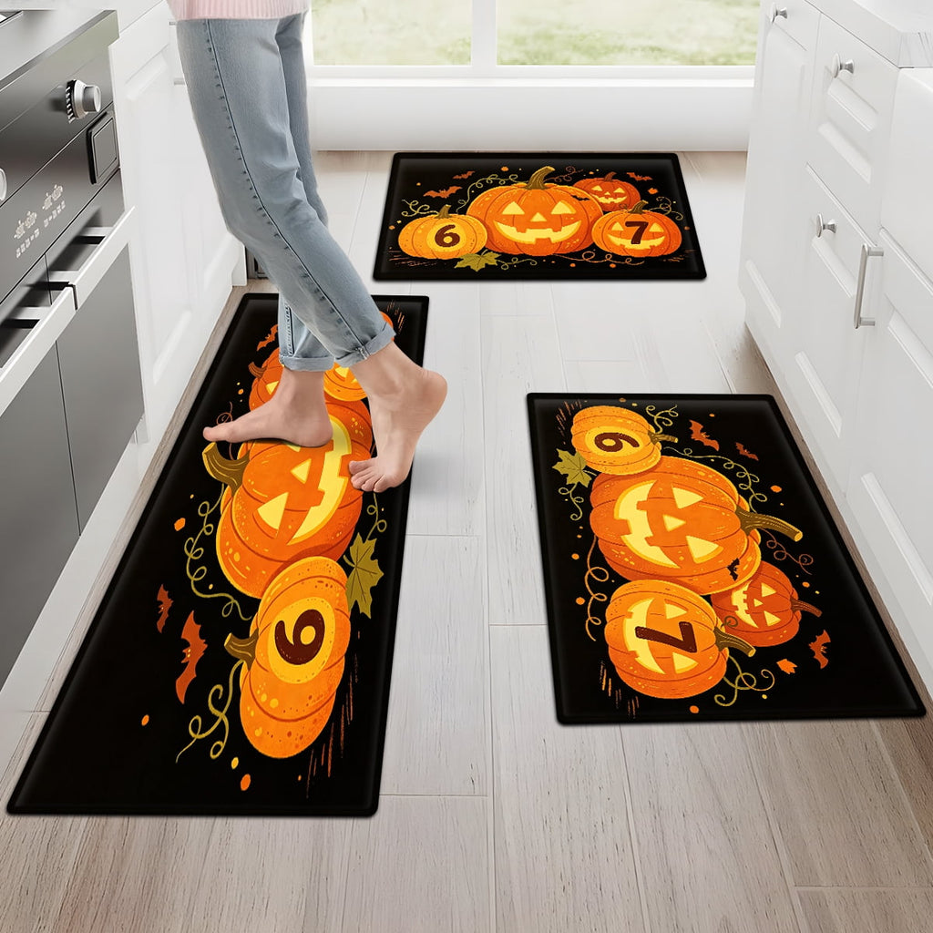 CCTFS Halloween Skeletons Holding Hot Drinks Household 1Pc Flannel Mat and Kitchen Rugs,Soft Non-slip for Bedroom Entryway