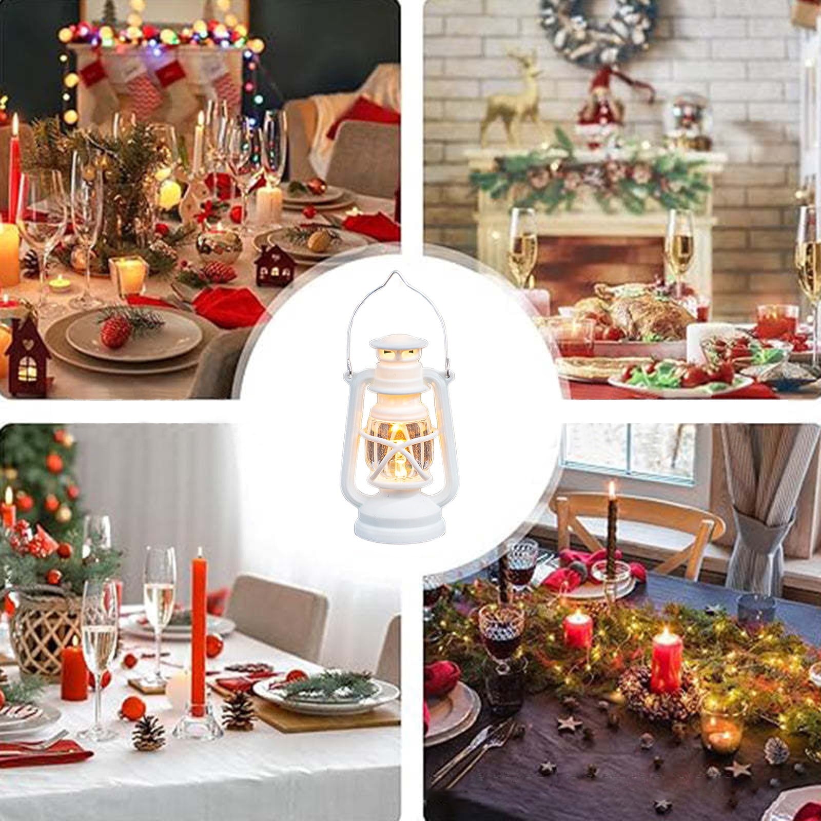 Djiypn Mini Lanterns 2Pack LED Small Lanterns Decorative Indoor Outdoor Hanging Lantern Decorative Candle Light Farmhouse Decor for Weddings Western Camping Party Halloween Christmas Decorations