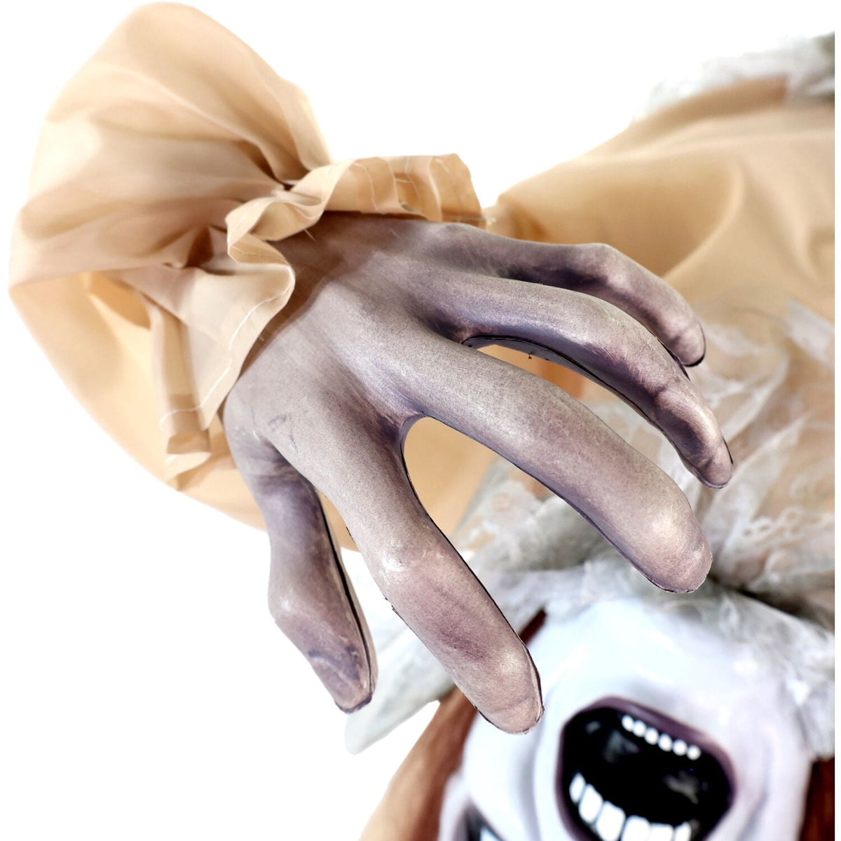 Haunted Hill Farm 3.4 ft Touch-Activated Animated Possessed Backbend Lady Halloween Animatronic, HHLADY-15FLSA