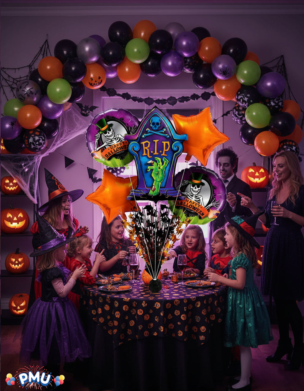 PMU Halloween Flying Ghost 24 Inch Mylar-Foil Balloon (10/pkg) Pkg/1