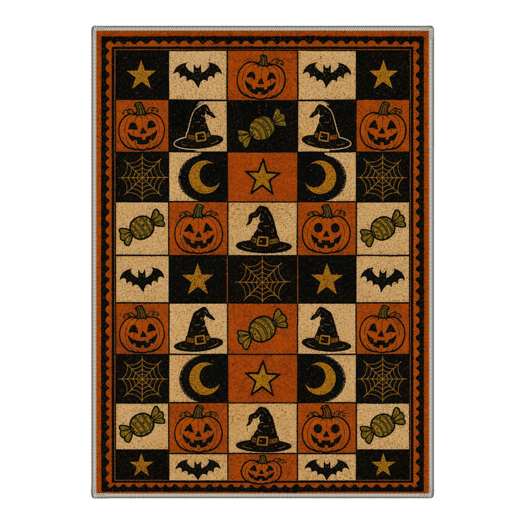 GENIMO 2'x7' Halloween Runner Rug, Washable Non Slip Soft Vintage Witch Indoor Outdoor Hallway Runner for Porch Patio Kitchen Entryway, Retro Sepia