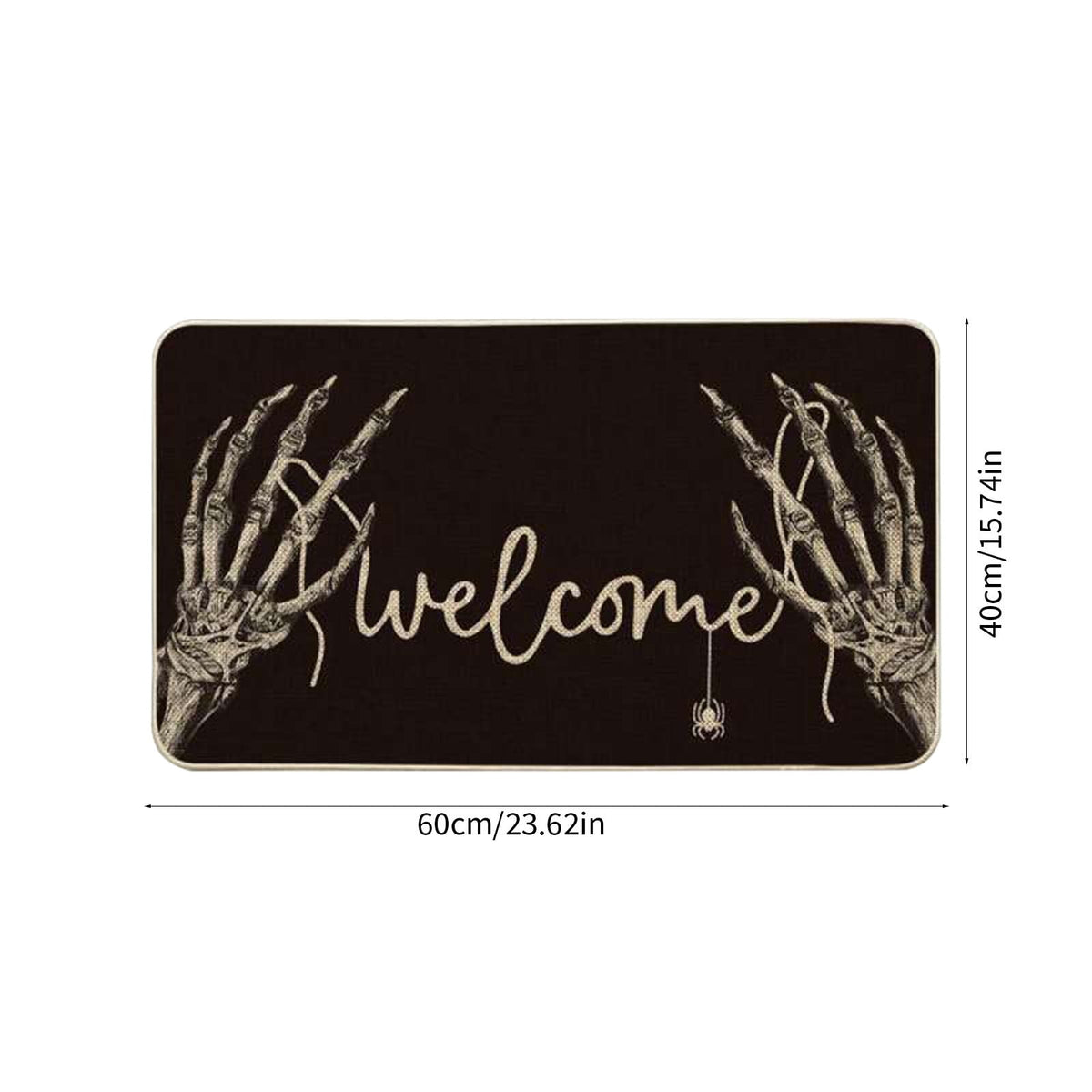 PEIBang Halloween Welcome Doormat for Front Door,Spooky Halloween Door Mat Indoor Outdoor Decor for Porch Entryway,16x24 Inch