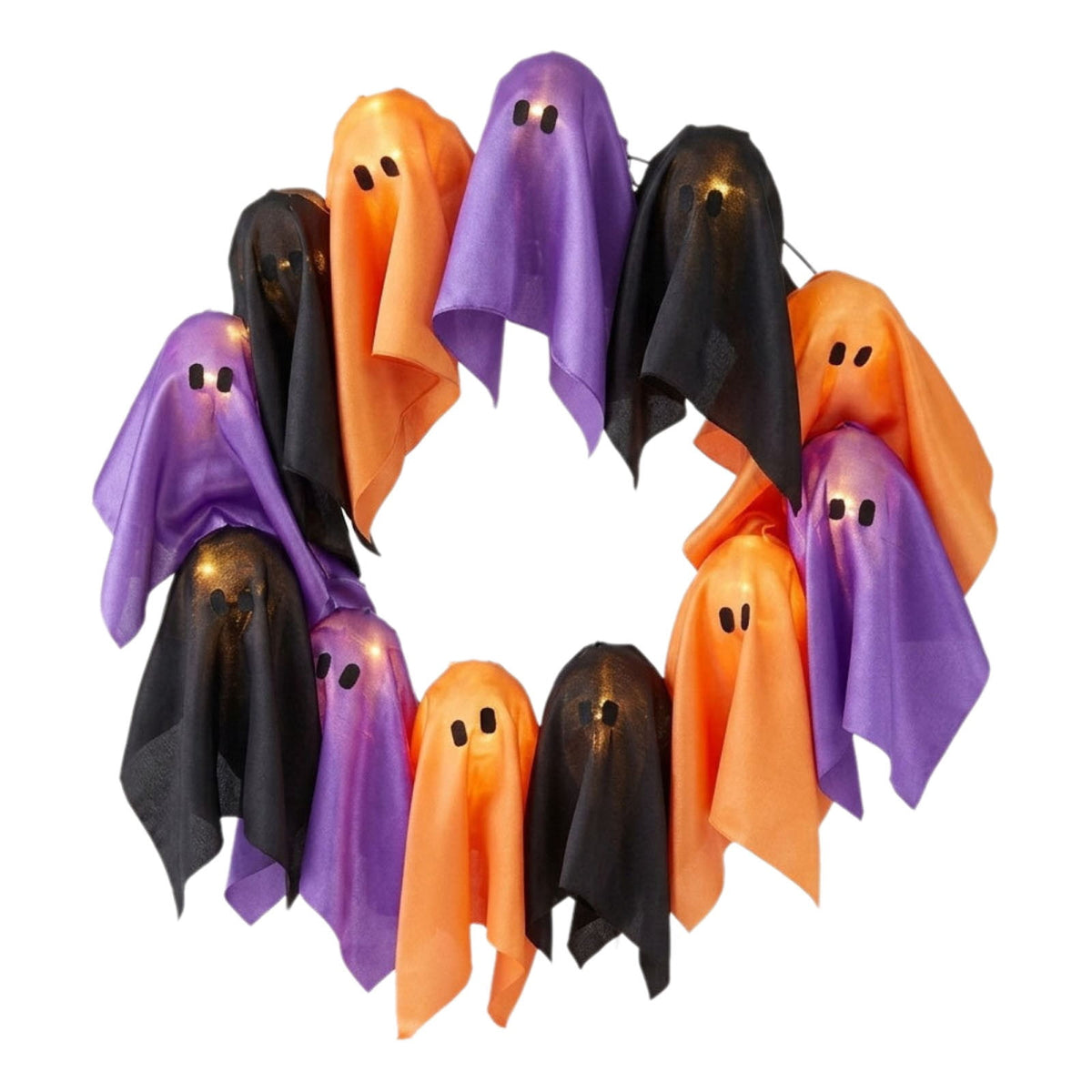 Gcvizuso Halloween Wreath with LED Light String, Purple Rose Black Crow Oval Spooky Twig Wreath for Front Door Window Fireplace Decor