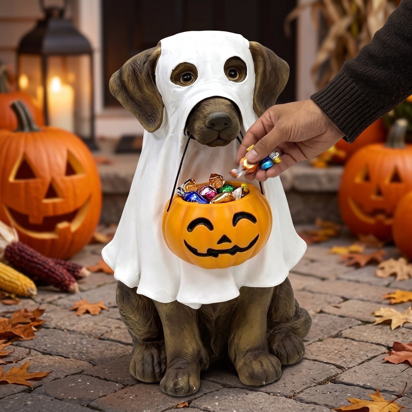 Halloween Ghost Decor 10", Witch Ghost Figurine for Porch Table, 1 Pack