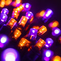 70 LED Purple and Orange String Lights for Halloween Displays Party Decoration, 24', Indoor Outdoor Black Wire