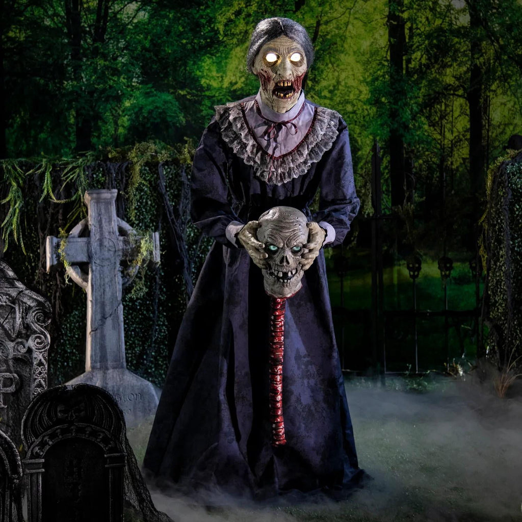 5 Ft. 6" Animated Light-Up Skeleton Zombie Couple Halloween Decoration