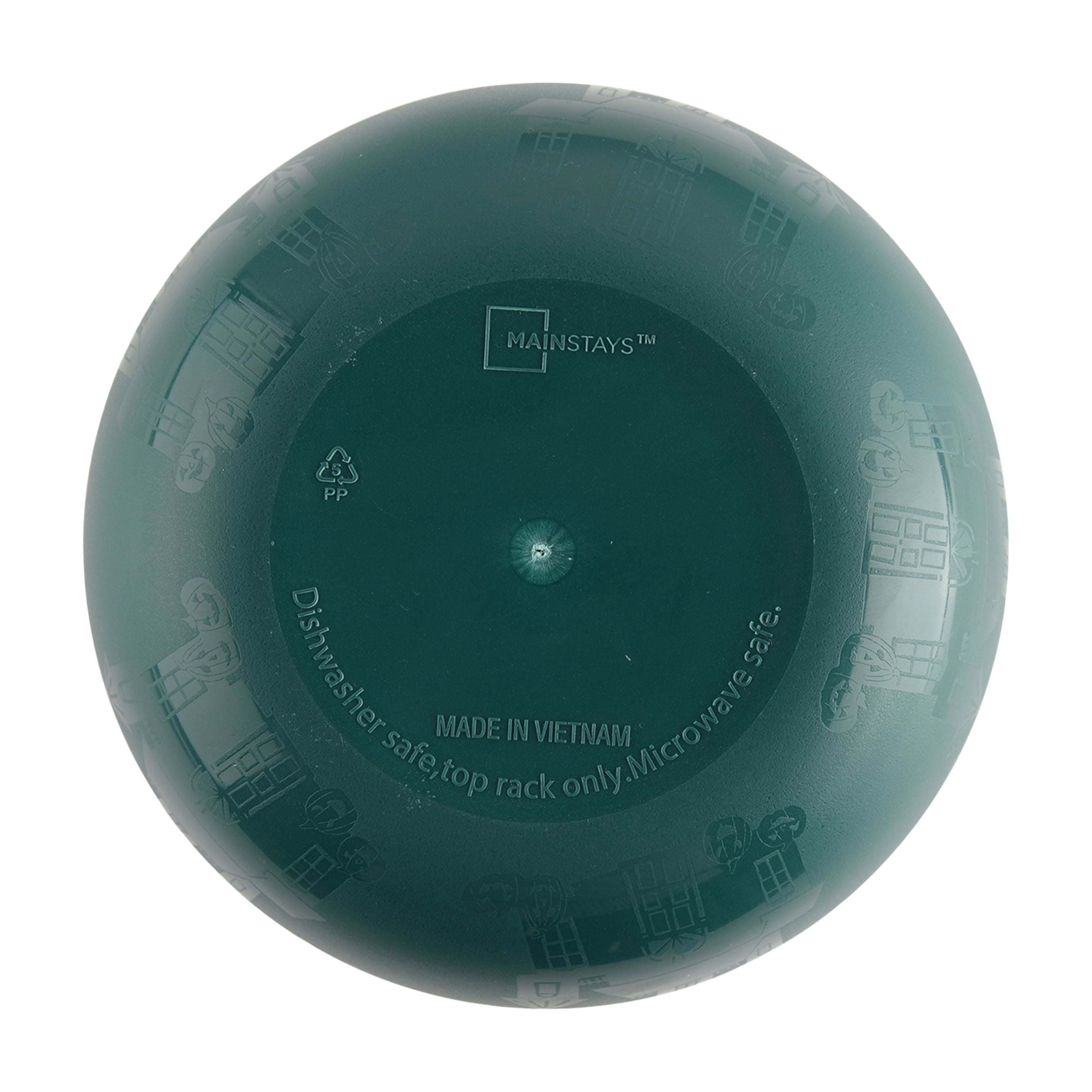 Mainstays 38 Ounce Round Plastic Etched Bats Bowl, Black