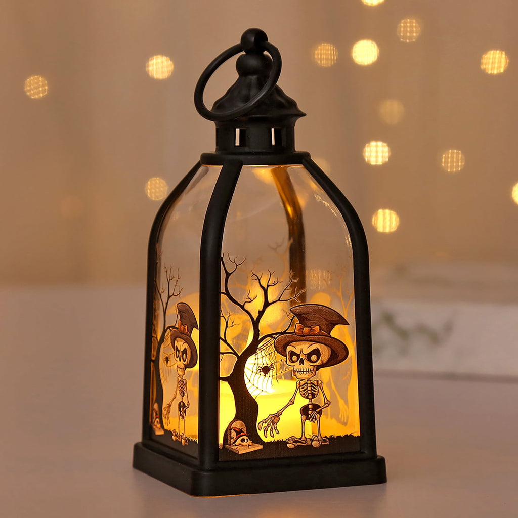 Halloween Decorations Indoor Candle Lantern With LED Lights Hanging Spooky Halloween Lanterns For Indoor Outdoor Home Room Door Party Decor