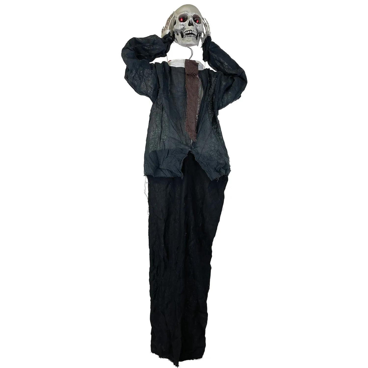 Sunstar Skull Man Light-Up Animated Hanging Halloween Decoration - 43 in x 15 in