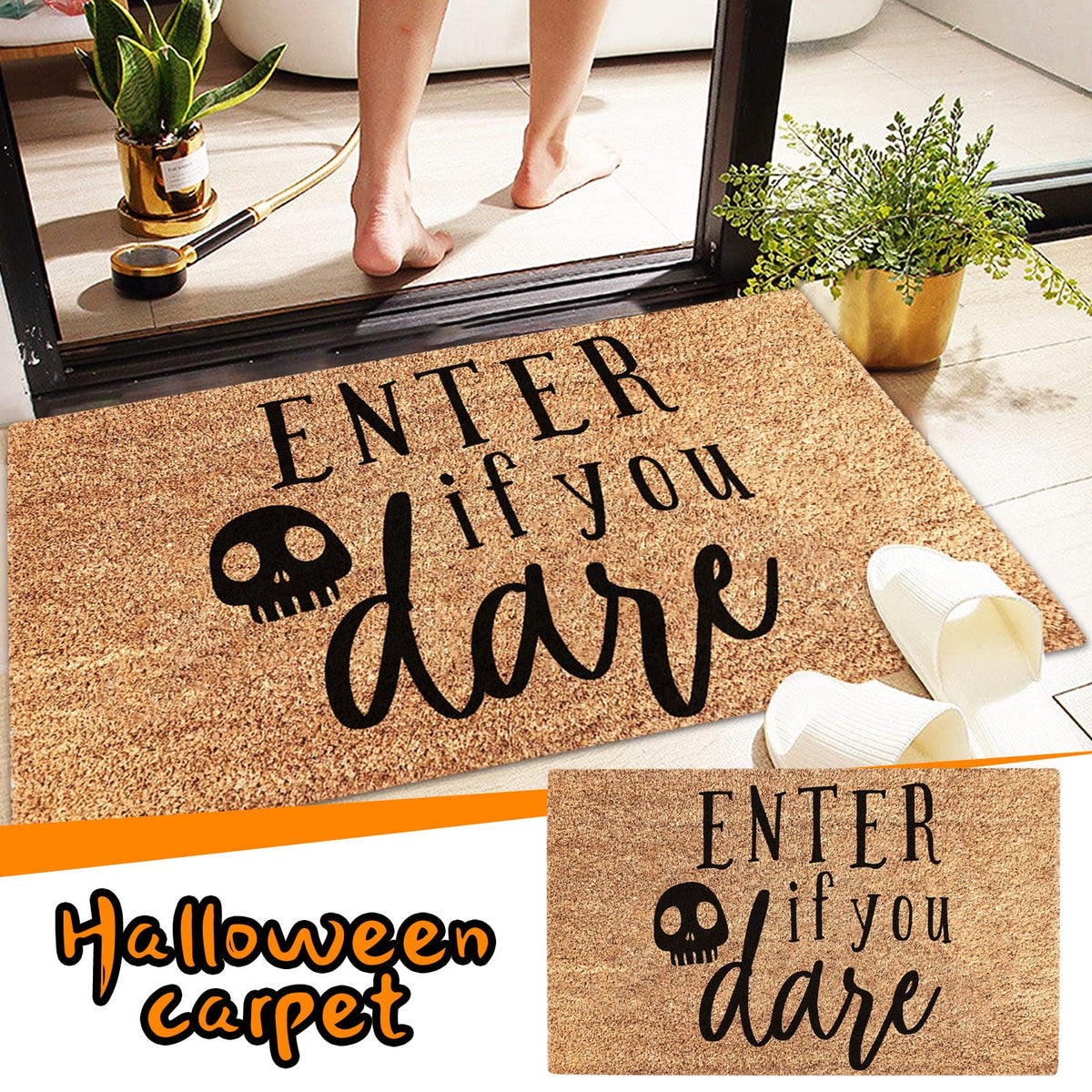 JLFNYA Halloween Rug,15.7*24inch Checkered Rug,Rug Halloween Fall Door Mat Cotton Washable Area Rugs Door Mat Outdoor Entrance for Front Porch Entryway Fall Farmhouse