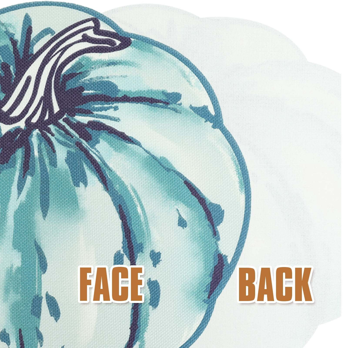 OVZME 4PCS Fall Placemats, Autumn Printed Pumpkin Place Mats for Kitchen Dining Table, Thanksgiving Harvest Halloween Holiday Decor Placemat, Water-Proof, Each 13" x 15", Dark Blue