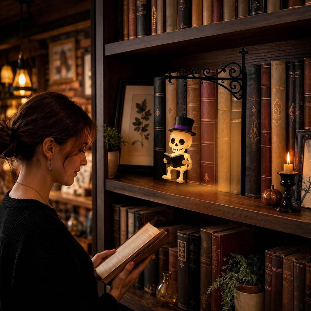 Nkmbld Halloween Bookshelf Lamp, Vintage Library Lantern Decorative Bookshelf Lighting, Hanging Ghost Lantern Book Shelf Light, Halloween Decorations Indoor