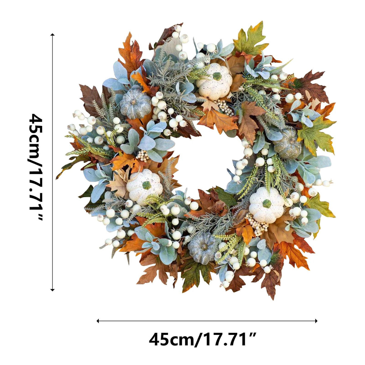 Btomtd Diameter 8" Pumpkin Skull Wreath Halloween Decor Acrylic Round Disk Hanging Ornament with Garland for Front Door Window, B