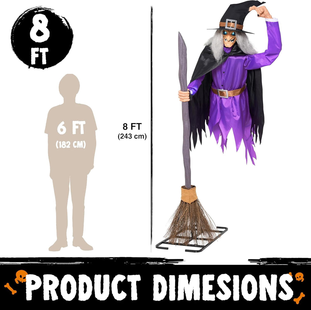 Joyfy 3.3x6.4FT Giant Halloween Groundbreaker Skeleton Decorations Outdoor, Light Up Animated Skeleton, IR Activated with Creepy Sound & Scary Motion, Scary Outdoor Indoor Halloween Decor for Graveya