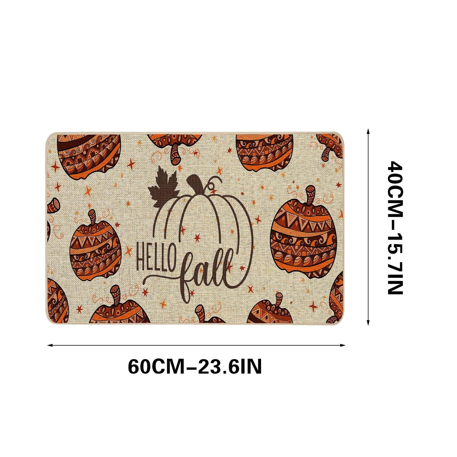 chaungfeng Welcome Fall Door Mat, Seasonal Pumpkin Decorative Doormat, Thick Non-Slip Rugs, for Indoor Outdoor Entrance Floor, Halloween Thanksgiving Decoration (23.6"X15.7")