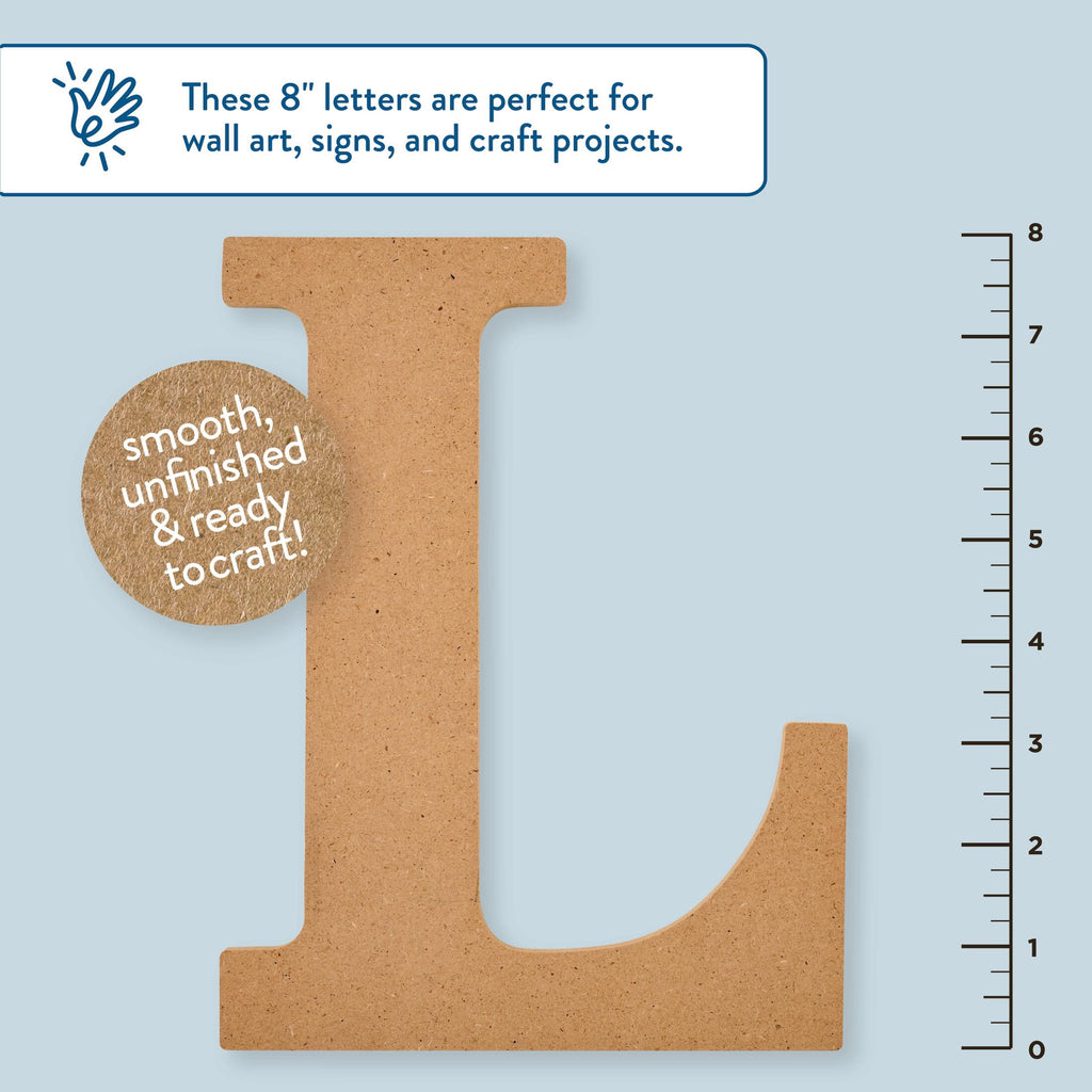 Hello Hobby Surfaces Unfinished Wood MDF Letter A, 8 in