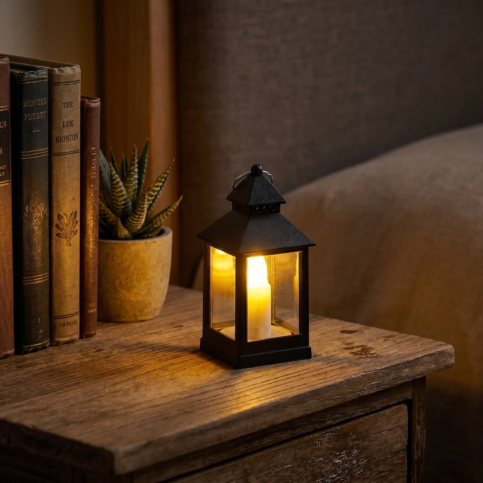Djiypn Mini Lanterns 2Pack LED Small Lanterns Decorative Indoor Outdoor Hanging Lantern Decorative Candle Light Farmhouse Decor for Weddings Western Camping Party Halloween Christmas Decorations