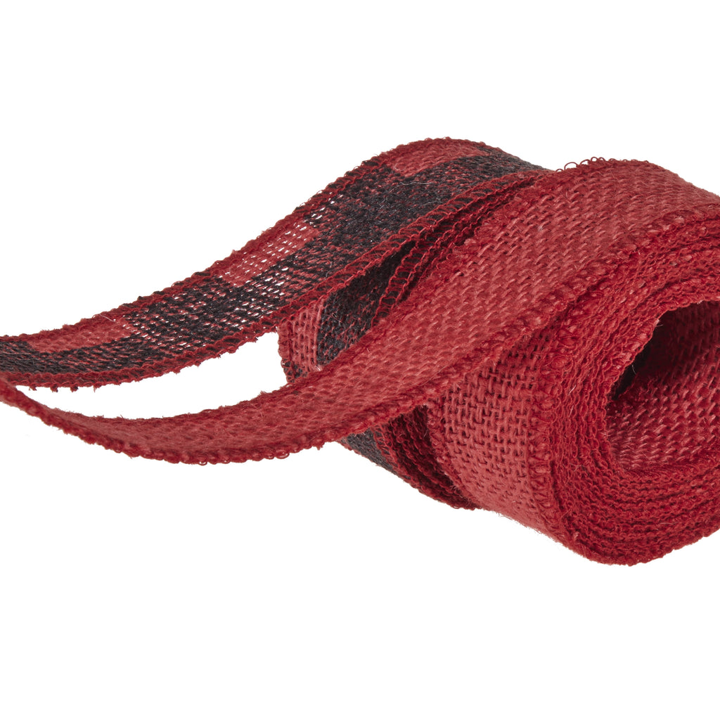 Love, Laugh, Craft Burlap Ribbon Set, 1.5"W x 3-Yds, Natural/White Stripe