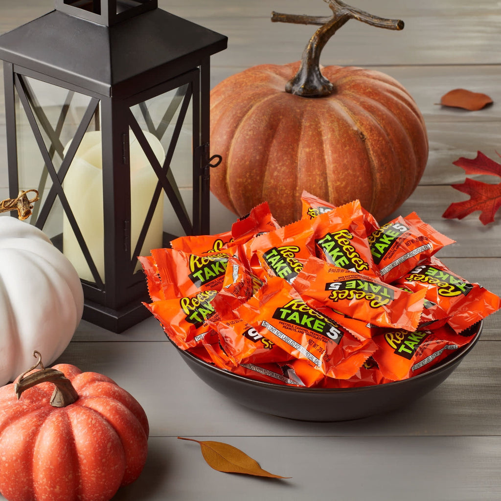 (2 pack) Reese's Take 5 Pretzel, Peanut and Chocolate Snack Size Halloween Candy, Bag 11.25 oz