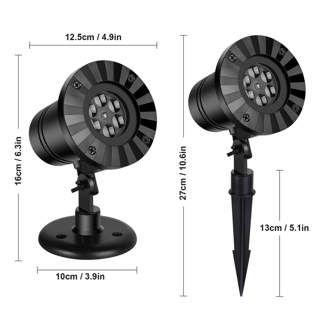 SHANNA Christmas LED Projector Lights, Outdoor Christmas Decorations Light with 16 Moving Patterns Snowflake Holiday Landscape Projector Home Garden Decor