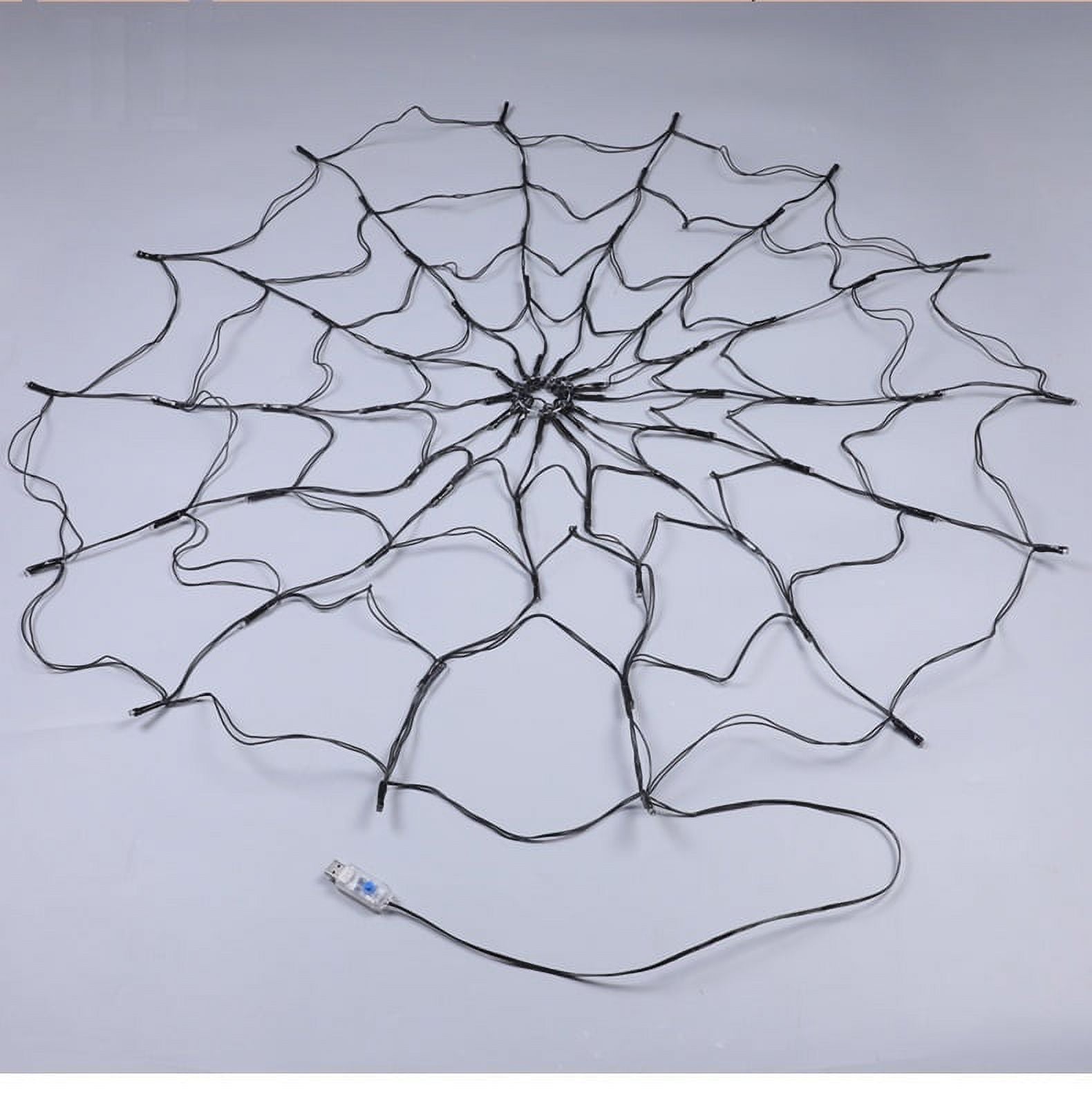 70Led 3.28FT Giant Spider Web Lights with Hairy Spider and Cobweb for Lighted Halloween Decorations Outdoor Halloween Window Decorations Wall Garden Patio Yard Decor