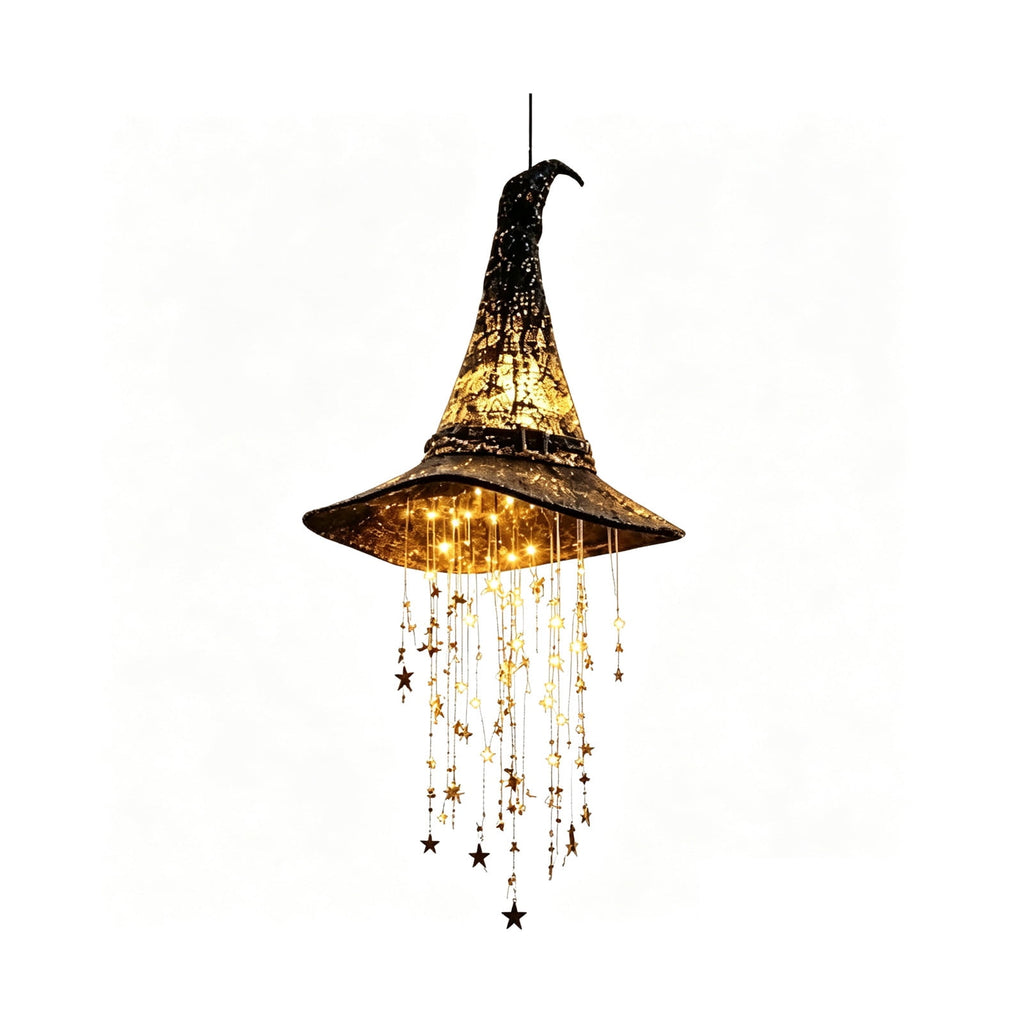Stijggn Witch Hat Lights Halloween Glowing Lights, Waterproof Hanging Witch Hat Decorations, Warm Light Festival Ornaments for Indoor Outdoor Yard Garden Party Halloween Decor