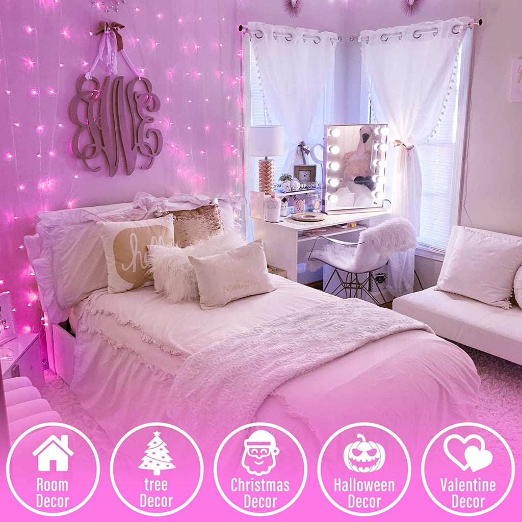 JMEXSUSS 200 LED Christmas Lights Indoor Outdoor, Connectable Warm White Christmas Tree Lights Clear Wire, 66 Ft Twinkle Fairy String Lights Plug in for Bedroom Wedding Christmas Tree Decorations